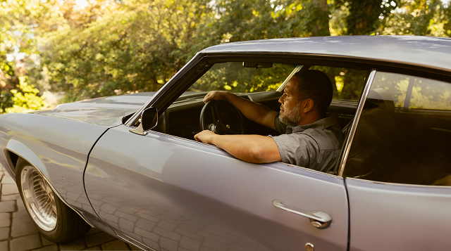 Man in car